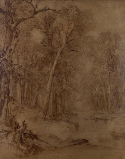 Woodland Brook, Preliminary Study, 1859 by Asher Brown Durand